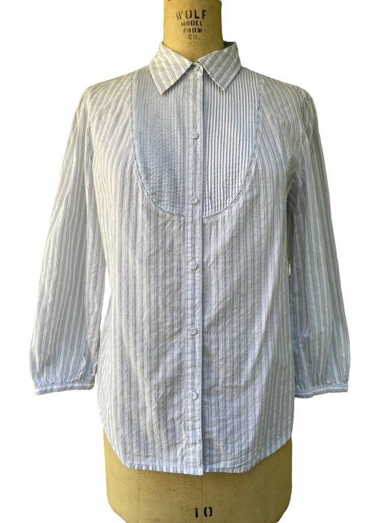 Liz Claiborne Striped Button Front 