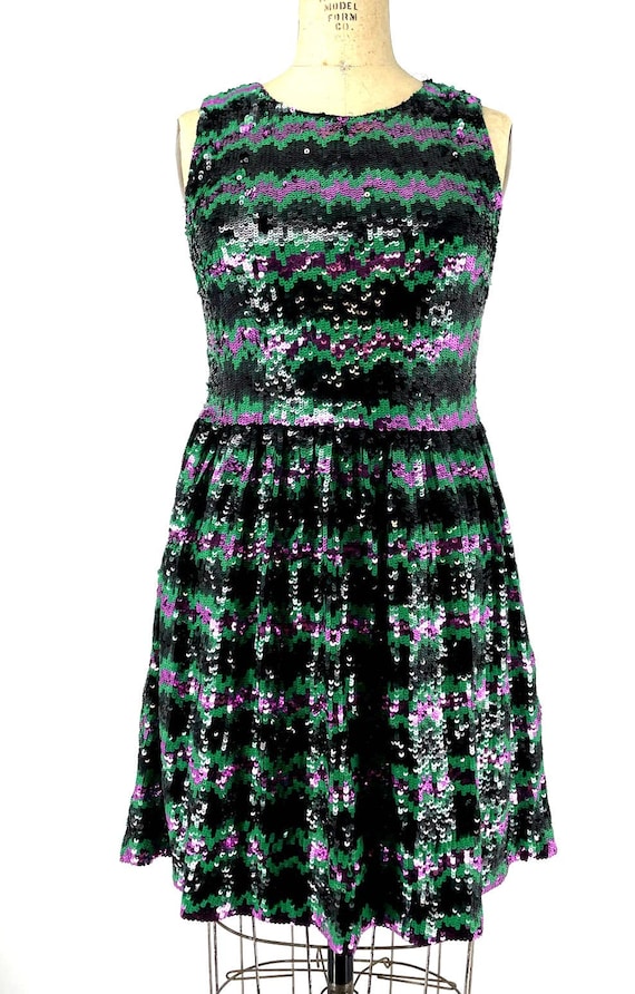 French connection clearance green sequin dress