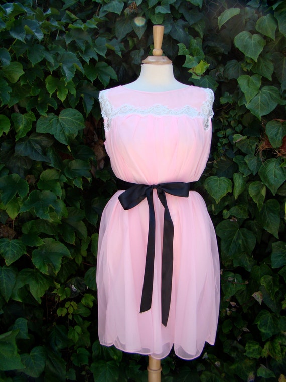 Vintage / Cotton Candy / Pink / Double Chiffon an… - image 1