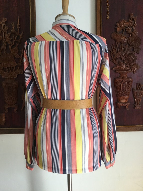 Vintage 80s / Cos Cob / Colorful Striped / Secret… - image 5