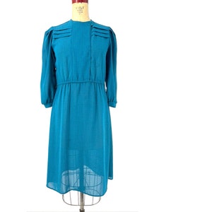 VTG 80s Contempo Casual Turquoise Secretary Dress
