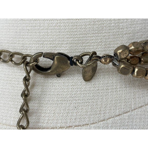 VTG 70s Lucite Clear Leopard Bronze Chunky Beaded Boho 3