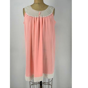 VTG Aristocraft Peach & White Babydoll Nightgown Large