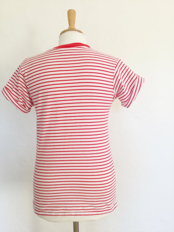 Vintage 90s / Red and White / Striped / Treasure … - image 5