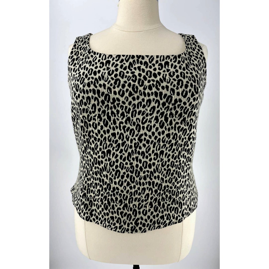 Vintage Spiegel Cheetah Black and White Cami Workwear Tank Top - Etsy
