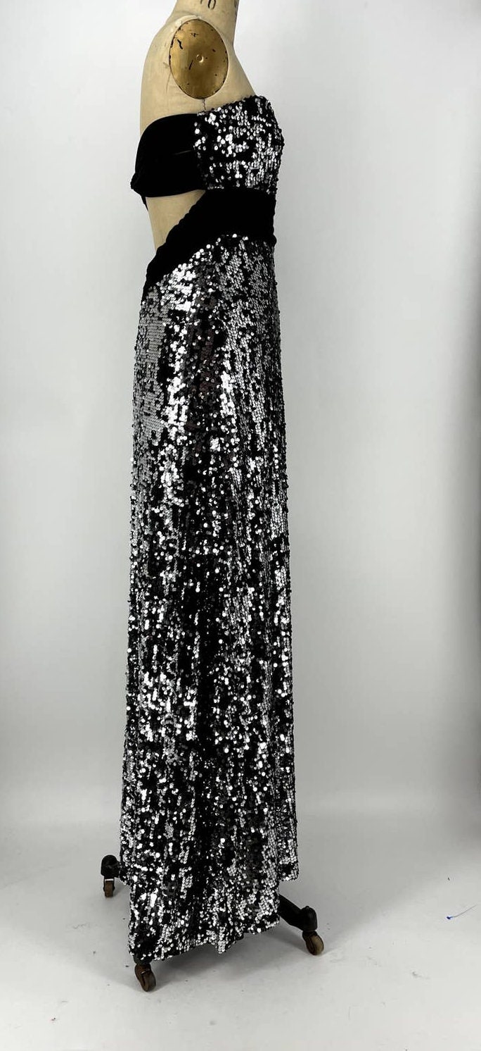 Speechless Black Sequin Strapless Cut-out Maxi Dress X-large