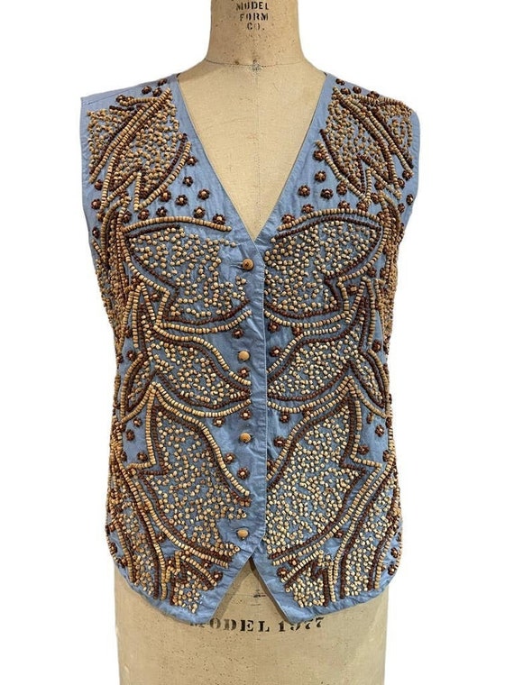 Why Not by California Dreams Womens Beaded Vest Bl