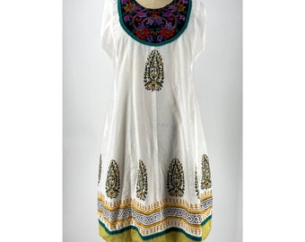 VTG Indian Embroidered Sleeveless Tent Dress