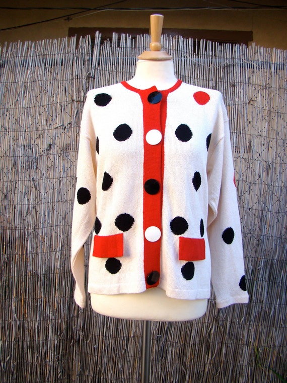 Black / Polka Dot / Sweater / - Etsy
