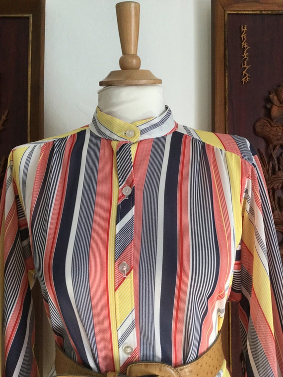 Vintage 80s / Cos Cob / Colorful Striped / Secret… - image 3