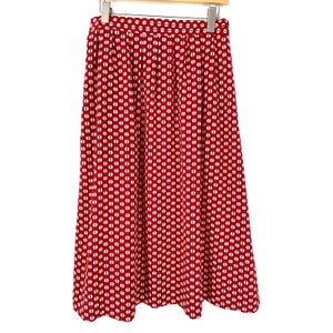 VTG Haberdasher Leslie Fay Red & White Pleated Skirt 14
