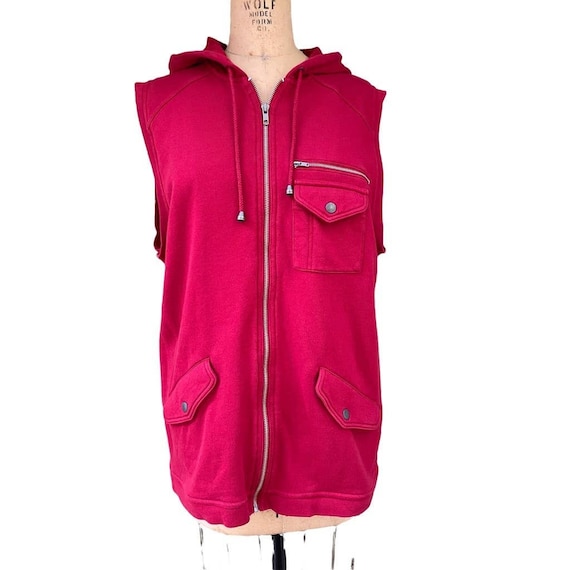 Liz Wear Red Athleisure Zippered Vest Top L/XL Vintage -  Canada