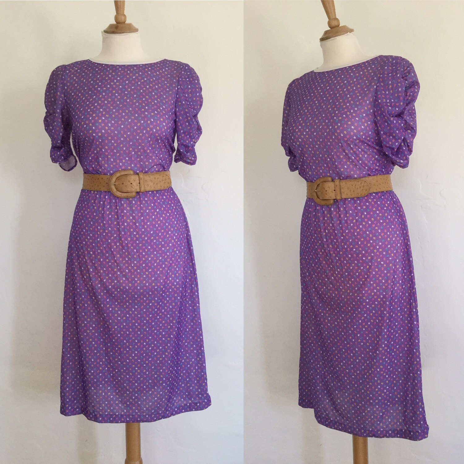 Vintage 70s / Timely Trends / Purple / Multi Colored / Polka - Etsy