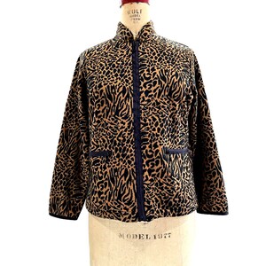 Drapers and Damons Women&#39;s Blazer Jacket Black Animal Print PXS