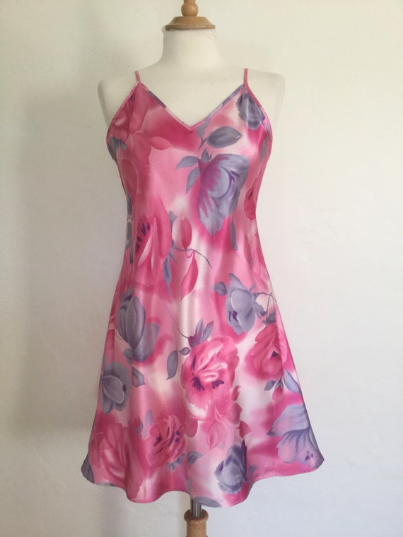 Vintage 80s / Hot Pink / Rose / Floral Print / Bo… - image 2