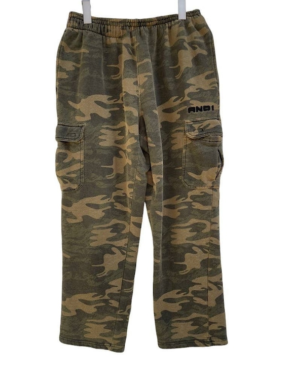 Buy And1 Youth Boy's Green Camo Athletic Cargo Sweat Pants L