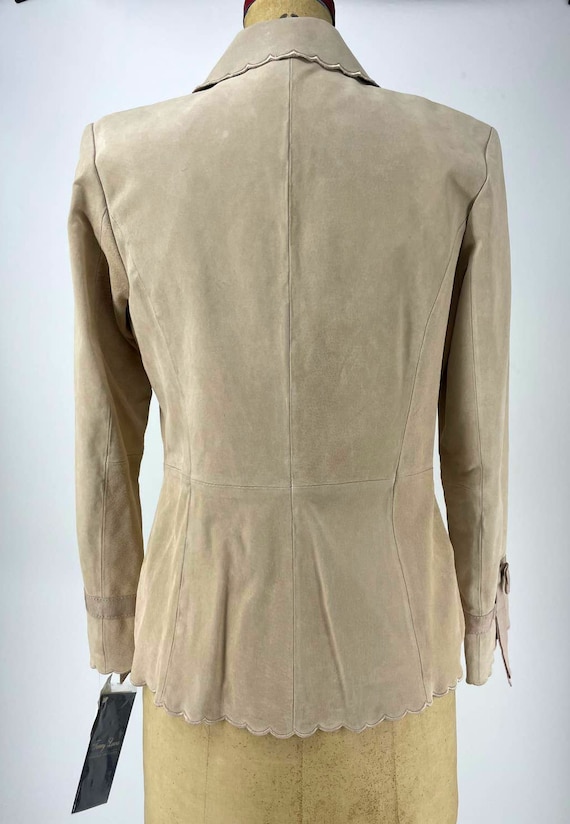 Vintage Terry Lewis Classic Luxuries Suede Scalloped Trim