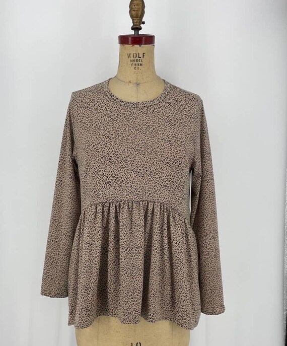 leopard ruffle sleeve top