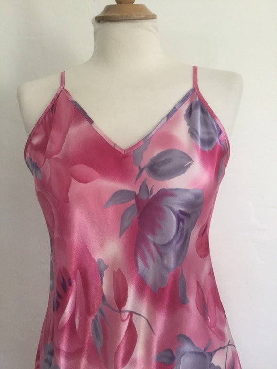 Vintage 80s / Hot Pink / Rose / Floral Print / Bo… - image 3