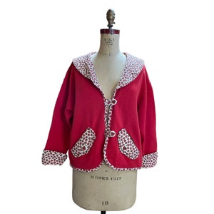 Tender Loving Care By Sudy Womens Cardigan Sweater Red Long Sleeve Button Front