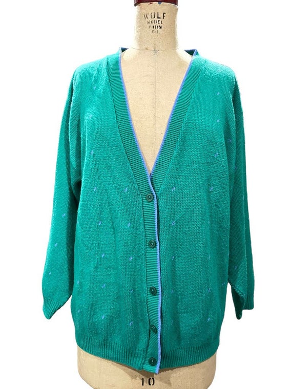 Girl Scouts Womens Sweater Green Button Front Long