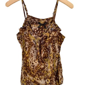 Ali and Kris Watercolor Ruffle Cami Tank Top Size Small