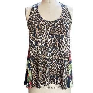 Denim & Supply Ralph Lauren Womens Tank Top Multicolor Leopard Racerback M