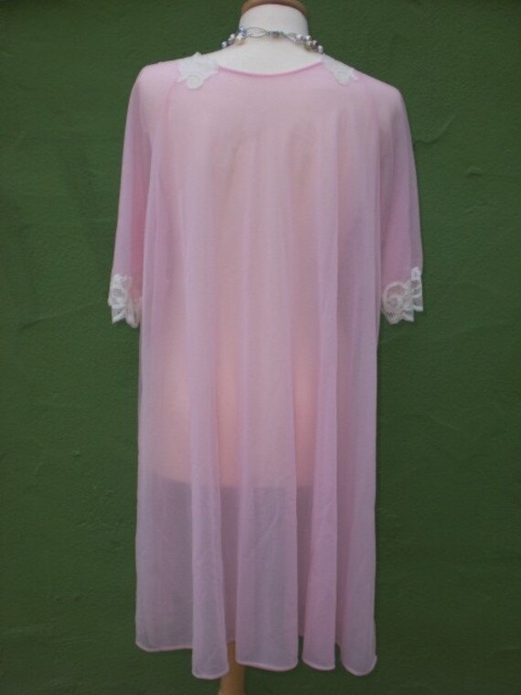 Vintage Kayser 60s Pale Pink and Lace Chiffon Bou… - image 5