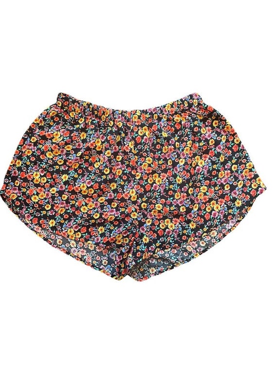 Ambiance Apparel Multi Color Floral Print Elastic Waist Shorts