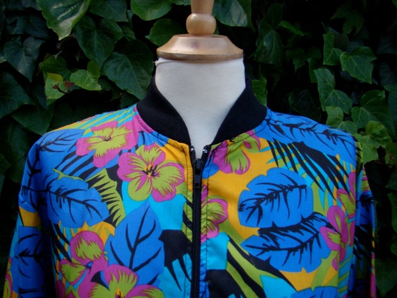 Vintage 80s / Bold Floral / Jacket / SMALL / MEDI… - image 2