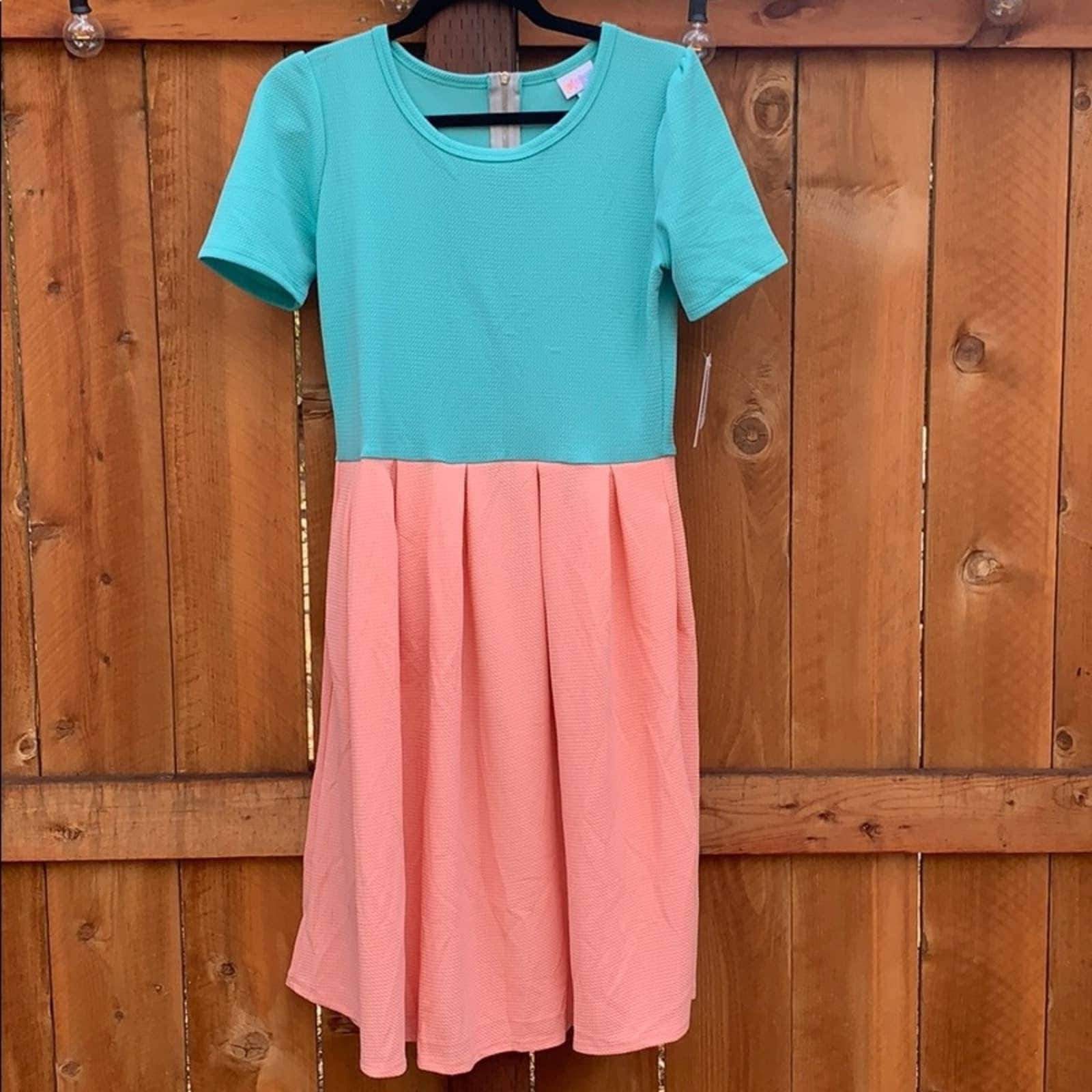 Buy NWT Lularoe Amelia 2 Tone Fit and Flare Day Dress Size Medium