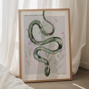 Did Something Bad Snake Print, Reputation-Inspired Printable Poster, Watercolor Snake Poster, Subtle Tay Home Decor, Rep Digital Print