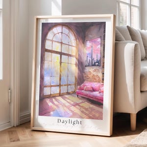 Wydruk Daylight, Ilustracja akwarelowa, Sztuka ścienna Tay, Sztuka akwarelowa, Wydruk Lover, Wydruk New York City, Modna sztuka ścienna, Pomysł na prezent muzyczny