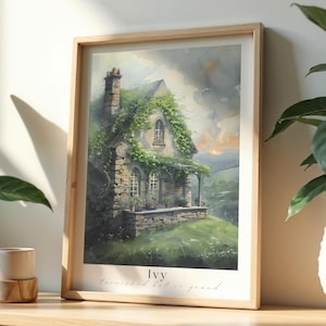 Efeu Poster, Aquarell Illustration Druck, Subtile Tay Wandkunst, Ever More Print, "Your Ivy Grows Now I'm Covered In You", Musik Geschenkidee