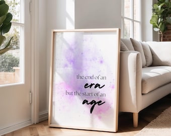 Long Live Print, It Was The End of an Era Poster, Inspirational Quote Wall Art, Typography Print, Purple Decor, Music Gift, Bedroom Decor