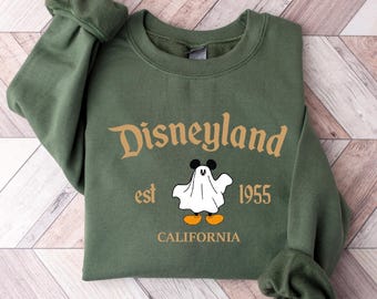 Ghost Mickey Halloween Sweatshirt, Disneyland Est 1955 California Hoodie, Spooky Mickey Sweatshirt, Vintage Disney Halloween Outfit Gift