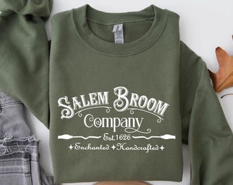 Salem Broom Company Sweatshirt | Womens Halloween Sweatshirt | Witch Sweatshirt | Salem Witch Shirt