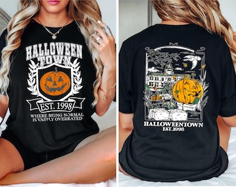 Halloweentown University Shirt, Halloween Town Est 1998 T-Shirt, Spooky Pumpkin Shirt, Womens Halloween Sweatshirt Gift
