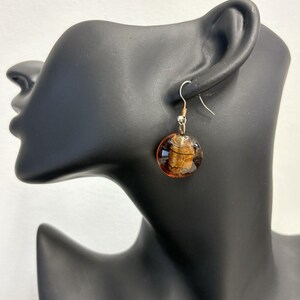 Amber Glass Bead Dangle Earring