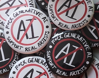 Anti AI Button Pins