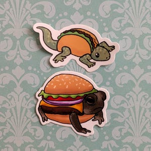 Taco Lizard Burger Frog Sticker