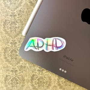 ADHD Sticker | Vinyl Stickers | Holographic Decal for Laptops, Notebooks, or Water Bottles | Durable and Waterproof