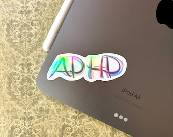 Adesivo in vinile lucido ADHD: decalcomania per laptop resistente all'acqua