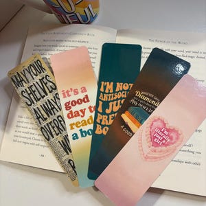 Book Lover Bookmark Collection | Cardstock Bookmarks | Gift for Book Lovers | Cute Bookmark | Gift for Her | Girly Bookmarks
