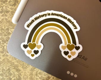 arc-en-ciel d'histoire des Noirs | Décalcomanie en vinyle Pro Melanin