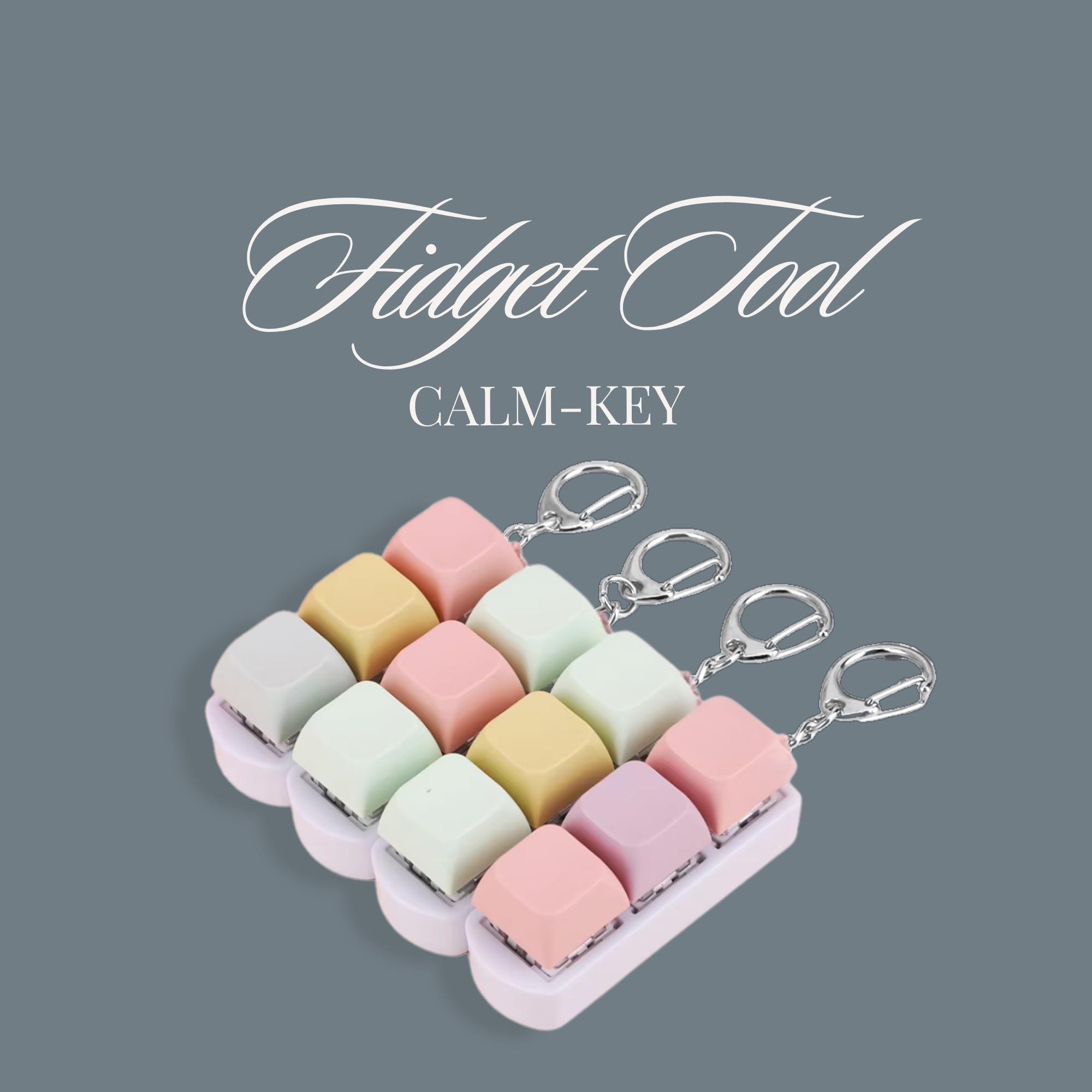 Keyboard Fidget Toy | Fidget Clicker Keychain for Focus & Stress Relief | Quiet Keycap Fidget | Minimalist Anxiety Relief | Fidget Desk Toy