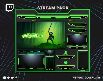 Twitch Stream Pack – Zelda’s Sword Animated Overlays, Screens & Panels | Fantasy Stream Layout for OBS, Streamlabs