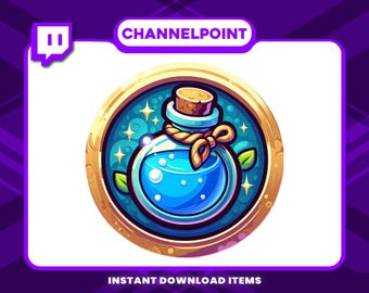 Blue Potion Channel Point , Channel Point Icons for Twitch Rewards, Channel Point Icons, , High-Resolution Channel Point Icons