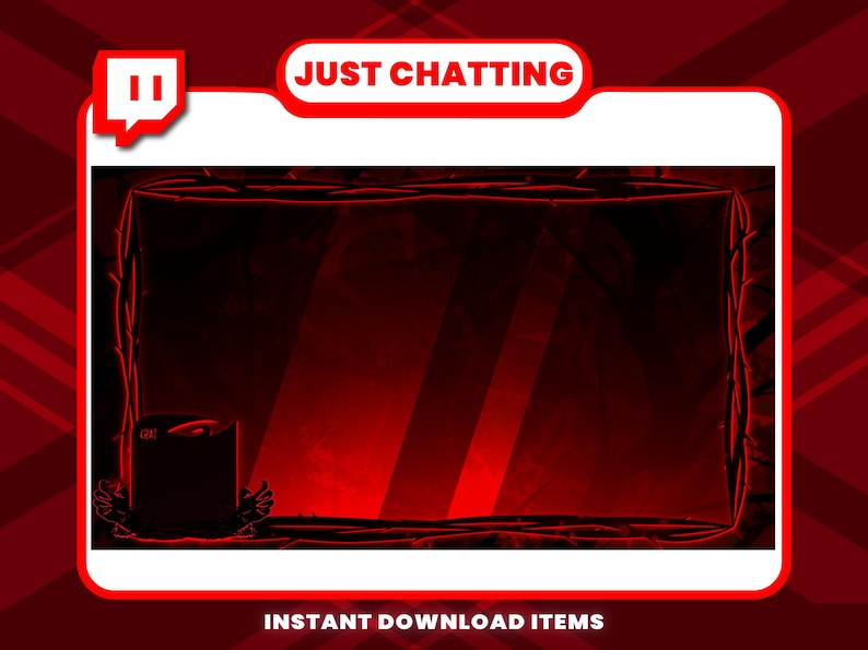 Rectangle Stream Box Twitch Stream Pack - Gothic Red Animated Overlays, Screens & Panels ...