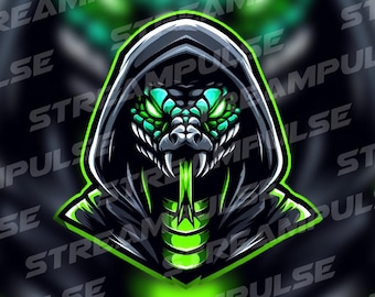 Custom Hooded Snake Logo for Twitch, YouTube, Kick | Gamer Logo, VTuber Logo, Mascot Design, Stream Branding
